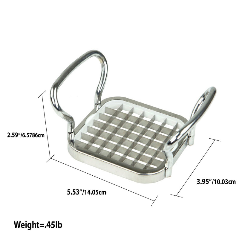 Home Basics Stainless Steel French Fry Cutter, Silver, 5x2.5 Inches