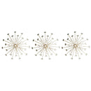 PREMIUS 3 Piece Metal and Jeweled Burst Set Wall Decor, Gold, 10 Inches, 30 Inches Overall