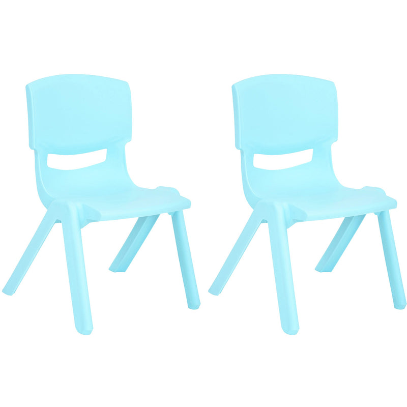 JOON Stackable Plastic Kids Learning Chairs, Baby Blue, 20.5x12.75X11 Inches, 2-Pack (Pack of 2)