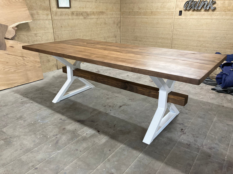 Metal X Beam Dining Table