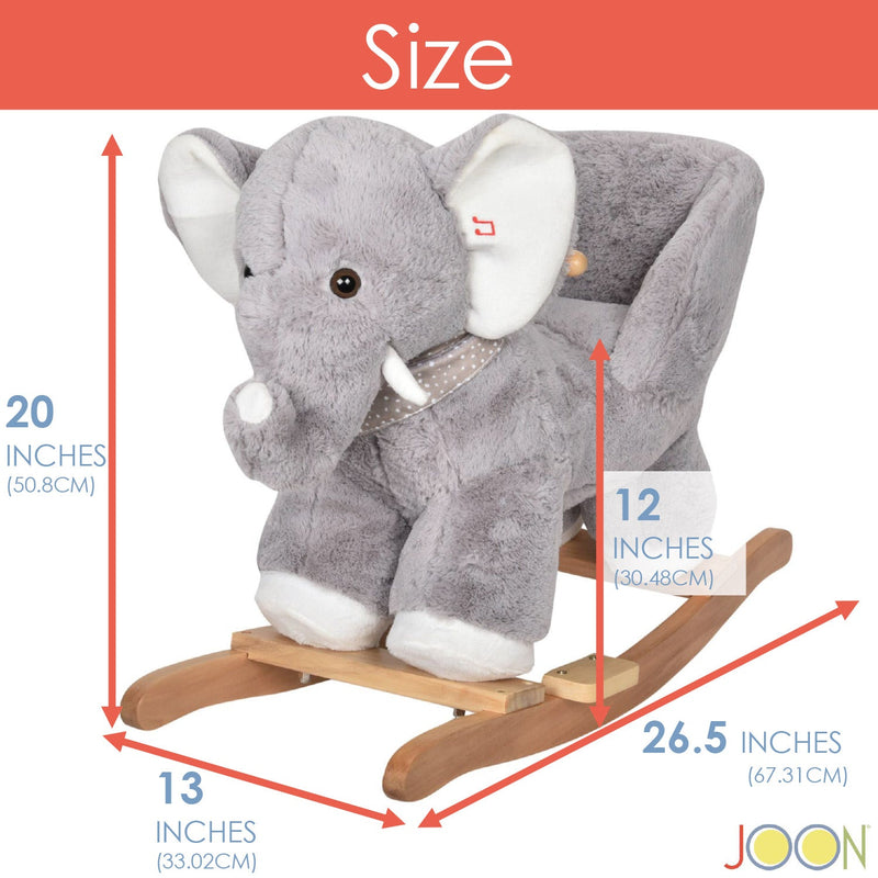 JOON Olli Ride-On Rocking Horse Elephant With Scarf, Gray-White