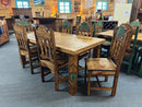 Rosetta 6' Dining Table and 6 Rosetta Chairs in Brown