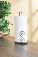 Home Basics Scroll Collection Paper Towel Holder, Bronze, 6x6x13.5 Inches