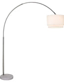 Arc Floor Lamp with Unique Hanging Drum - Arching Over The Couch
