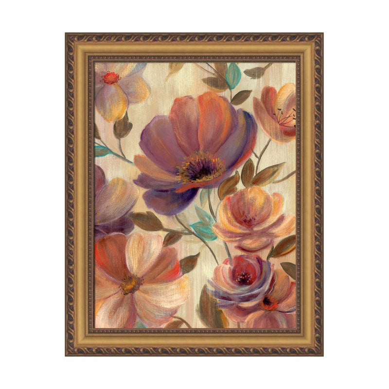 PREMIUS August�s Garden Framed Wall Art, Purple-Orange, 33x33 Inches