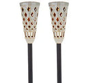 Energizer LED Ceramic Solar Tiki Torch Lights Dancing Lights Outdoor Waterproof 2 Pack