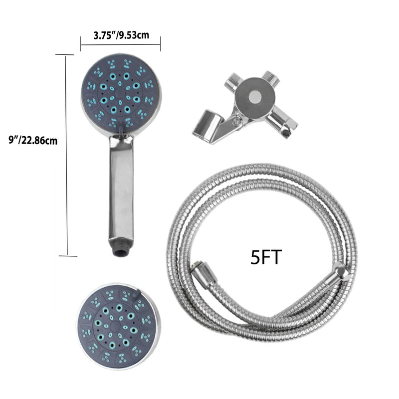 Home Basics Pure Paradise 3 Function Fixed and Handheld Dual Shower Head, Chrome