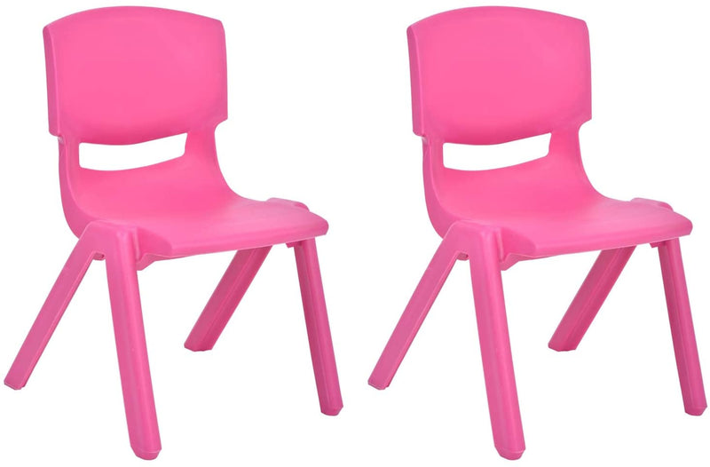 JOON Stackable Plastic Kids Learning Chairs, Pink, 20.5x12.75X11 Inches, 2-Pack (Pack of 2)