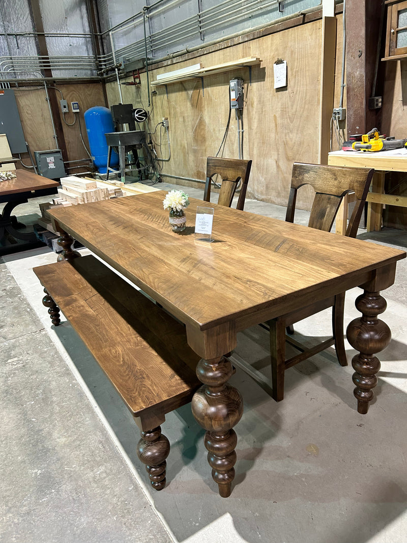 Massive Modern Spindle Leg Style Dining Table