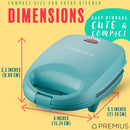 PREMIUS Ceramic Non-Stick Mini Snack Sandwich Maker, 5x4.4 Inch Mold