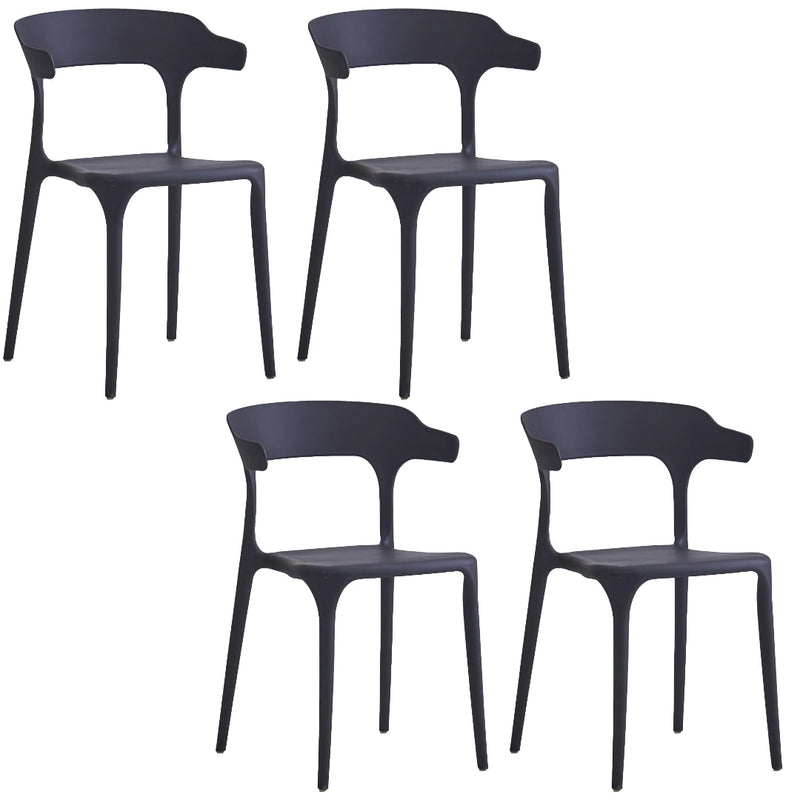 Just Relax Jasper Poolside Plastic Stacking Dining Chairs, Indoor-Outdoor, 4-Pack