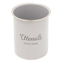 Home Basics Tin Kitchen Utensil Holder, Bonny Grey, 5x6 Inches