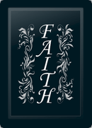 Faith Floral Vertical Silver Logo Panel