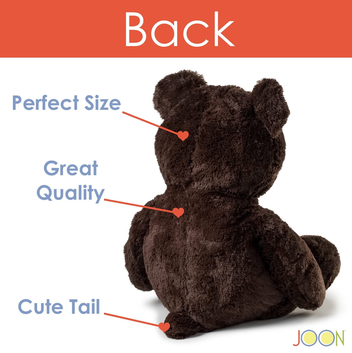 JOON Huge Teddy Bear With Ribbon, Dark Brown, photo 3 of 8