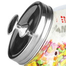 Home Basics Medium 57.48 oz. Round Glass Medium Candy Storage Jar with Stainless Steel Top, Clear