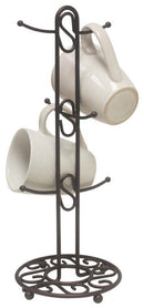 Home Basics Scroll Collection Mug Tree Holder, Rustic Bronze