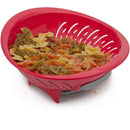Home Basics Colander Bowl With Slide Open Bottom, Red