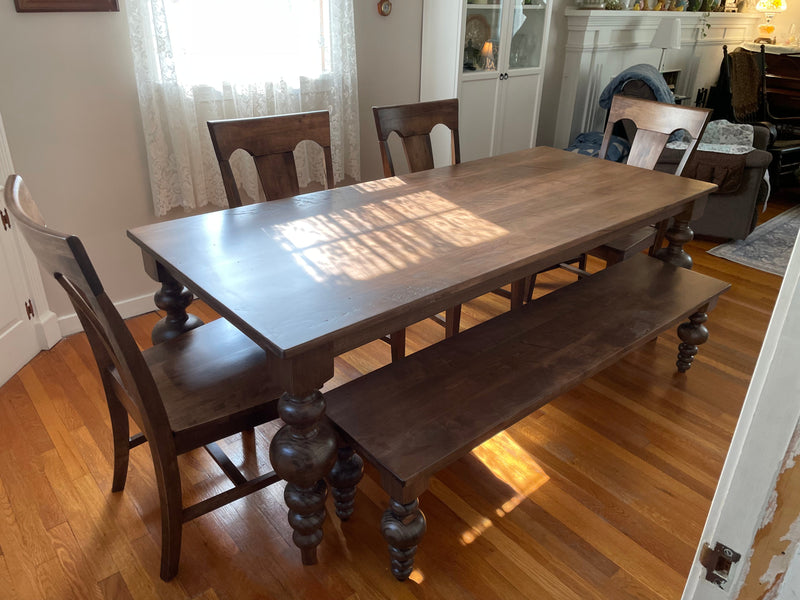 Massive Modern Spindle Leg Style Dining Table