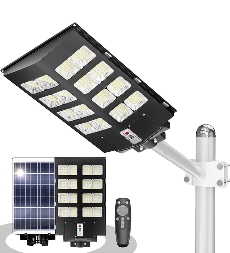 6800W Commercial Solar Street Lights Dusk to Dawn , Motion Sensor, 75000LM for Street with Remote Control