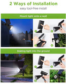 SmartYard Solar SpotLights Outdoor, Waterproof Solar Powered Landscape  2-in-1 Wall Light Auto On/Off , Pack of 4