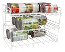 Home Basics Can Rack Organizer Food Soda Can Dispenser, White, 10.6x14x10.5 Inches