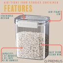 PREMIUS Plastic Food Storage Container, Rectangle, Clear-Natural