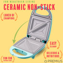 PREMIUS Ceramic Non-Stick Mini Snack Sandwich Maker, 5x4.4 Inch Mold