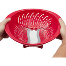 Home Basics Colander Bowl With Slide Open Bottom, Red