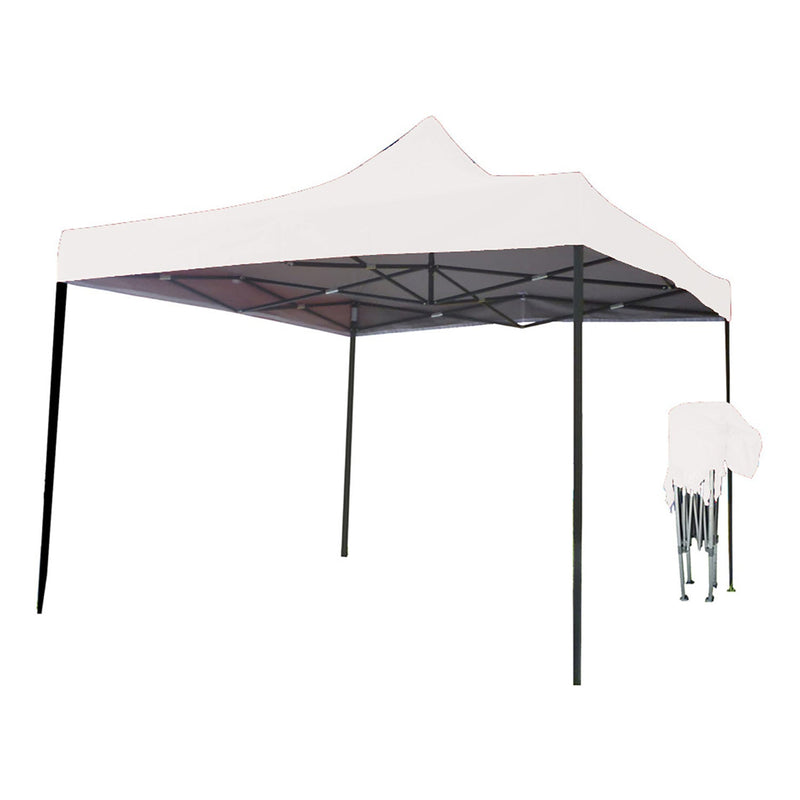 Just Relax Folding Gazebo Canopy Tent, White, 10x10 Feet