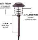 Smartyard Solar LED Large Pathway Lights Oil Rubbed Bronze 8-Pk