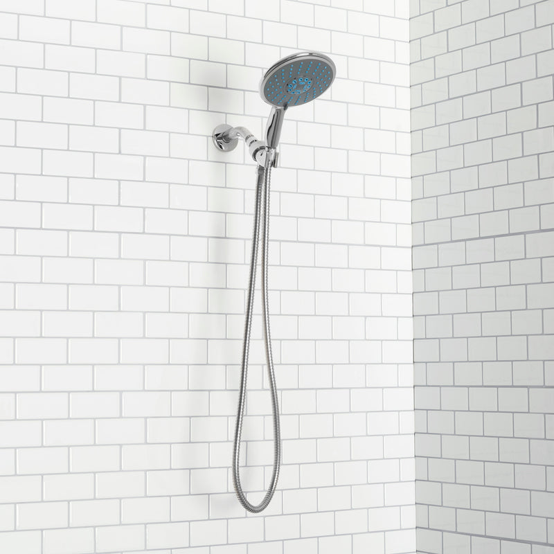 Home Basics Chrome Jumbo Shower Head Massager, 5 Function