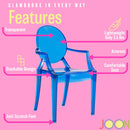 JOON 2 Pack Kids Ghost Chairs with Armrest, 25x13x14.5 Inches, Transparent