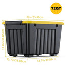 72/97QT Storage Box with Wheels & Lid – Stackable Heavy Duty Organizer 4-6-Pack by 2Dropme