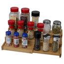 Home Basics Expandable 3 Tier Step Spice Rack Organizer, Natural, 8.25x8.75x3.25 Inches