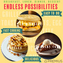 PREMIUS Ceramic Non-Stick Mini Snack Waffle Maker, 4 Inch Mold