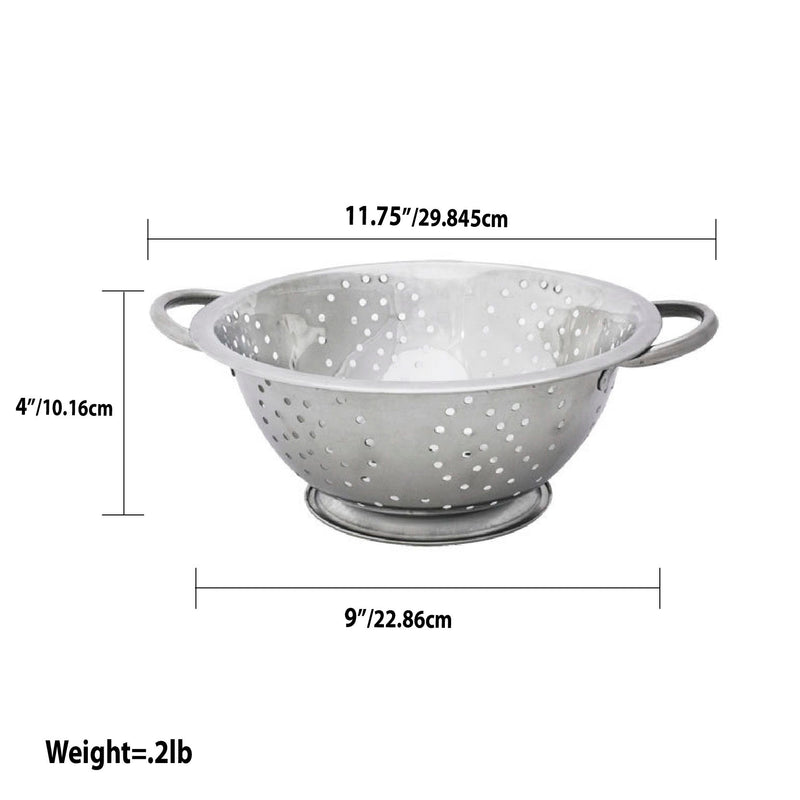 Home Basics Stainless Steel Deep Colander, Silver, 3 Quart