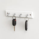 Home Basics 4 Hook Wall Mounted Key Holder Rack, White