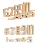 32 Pcs Wooden Math Number Building Blocks Set with Tray