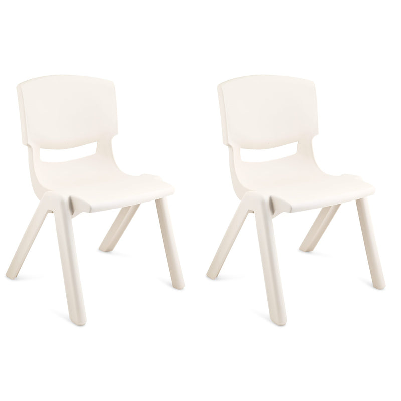 JOON Stackable Plastic Kids Learning Chairs, Ivory, 20.5x12.75X11 Inches, 2-Pack (Pack of 2)