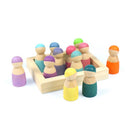 **Pre-order (Ships in 2-3 Weeks)**12-Piece Little Peg Doll Set with Tray — Pastel Colors