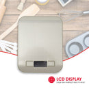 Home Basics Stainless Steel Digital Kitchen Scale, 5.5x7x.75 Inches