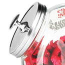 Home Basics Large 91 oz. Round Glass Candy Storage Jar with Stainless Steel Top, Clear