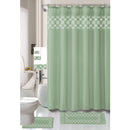 Tristan 18 Piece Shower Curtain with Embroidered Non-Slip Bath Rug and Towel Set