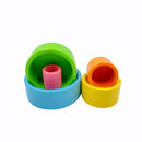 5 Pcs Wooden Stacking & Nesting Cup Bowl Set – Pastel / Macaron