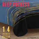 PREMIUS Leo Soft Wrinkle-Free Microfiber Sheet Set, Navy-Gold