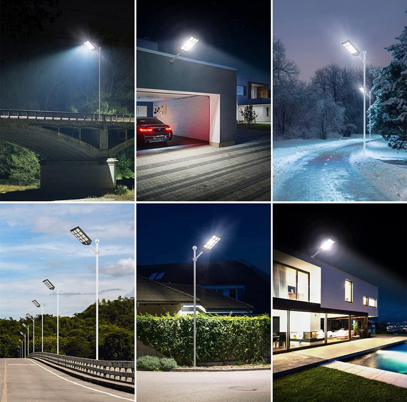 7200W Commercial Solar Street Light , 100000LM Parking Lot Light Dusk to Dawn With Remote