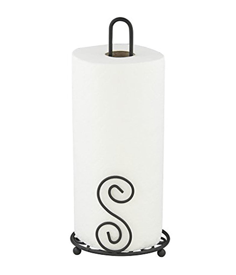 Home Basics Scroll Collection Paper Towel Holder, Bronze, 6x6x13.5 Inches