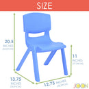 JOON Stackable Plastic Kids Learning Chairs, Blue, 20.5x12.75x11 Inches, 2-Pack (Pack of 2)