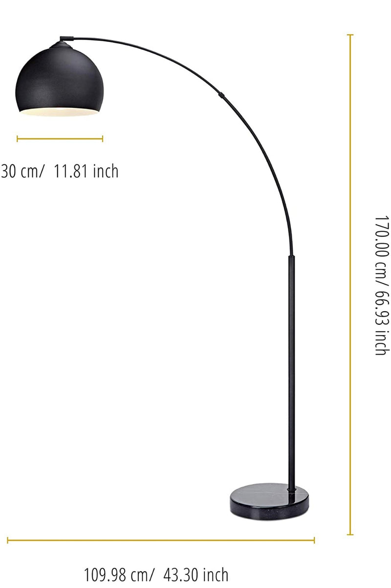 Over The Couch Arc Floor Lamp with Globe Shade, Matches Your Living Room Decor - Standing Light Tall (4-Colors)
