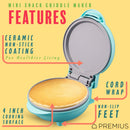 PREMIUS Ceramic Non-Stick Mini Snack Flat Griddle Maker, 4 Inch Mold